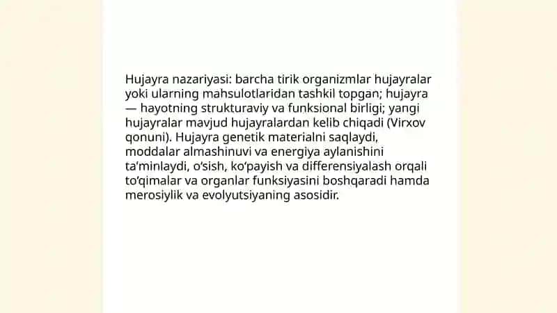 Hayot haqidagi tushunchalar, hozirgi zamon biologiyasi, hayotning paydo boʻlishi haqidagi tushunchalar 4