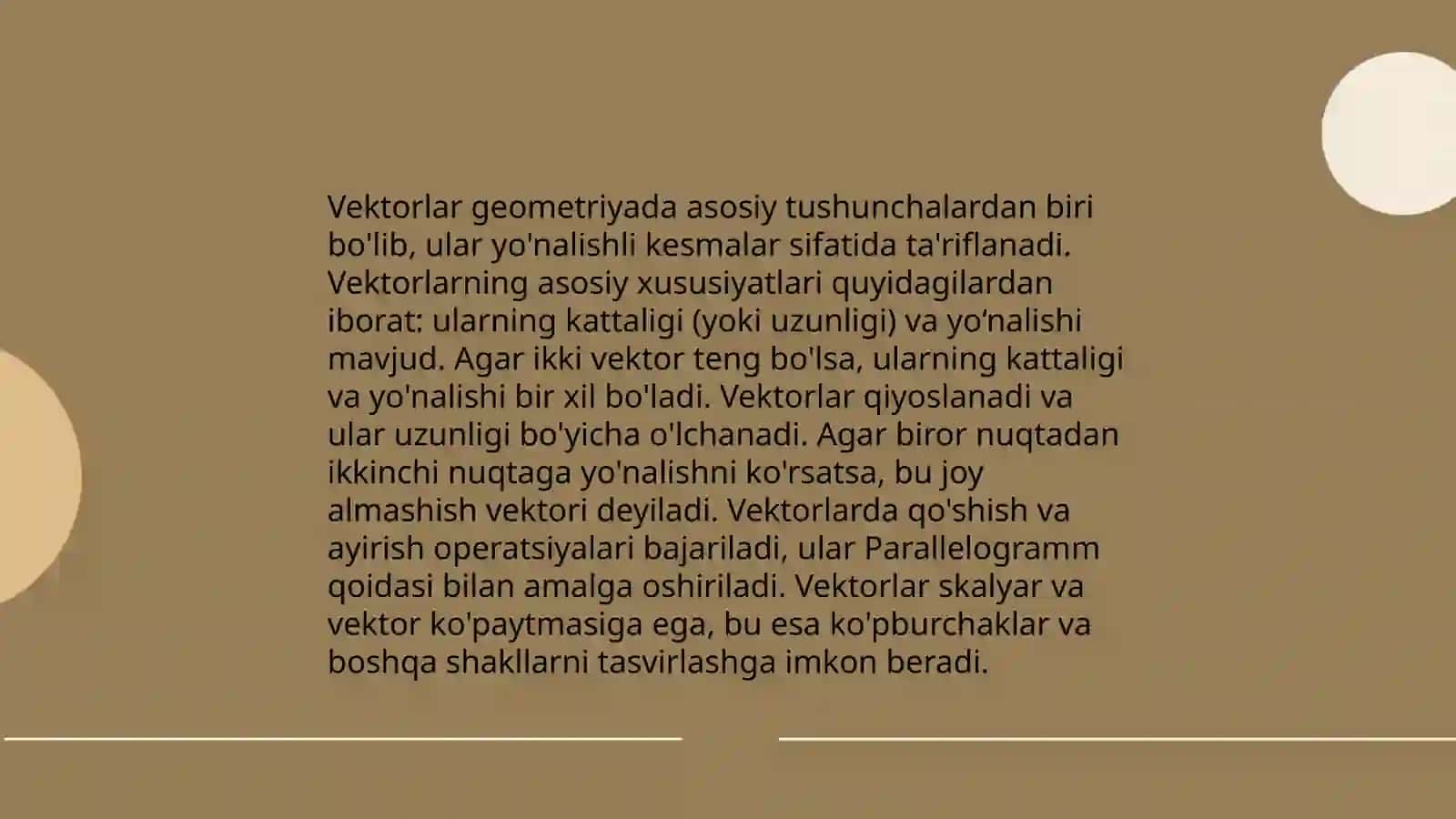 Vektorlar tushunchasi va uning fizik kattaliklarda qoʻllanilishi 4