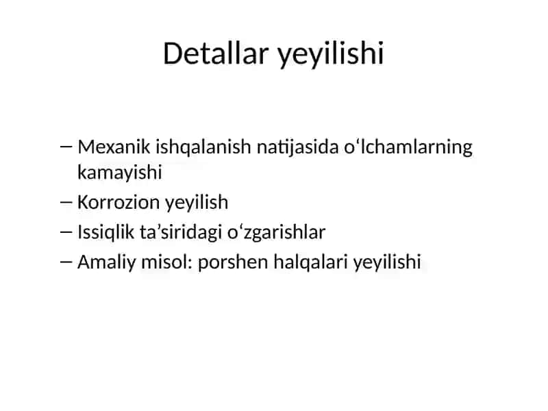 Mashinalarni Ishlatish Davrida Texnik Holatining O‘zgarishini O‘rganish 4