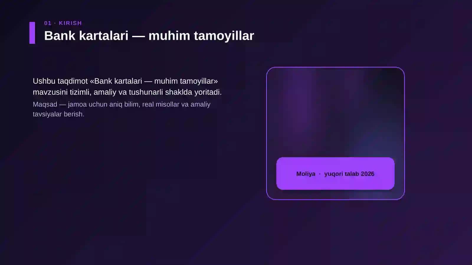 Bank kartalari — muhim tamoyillar 4
