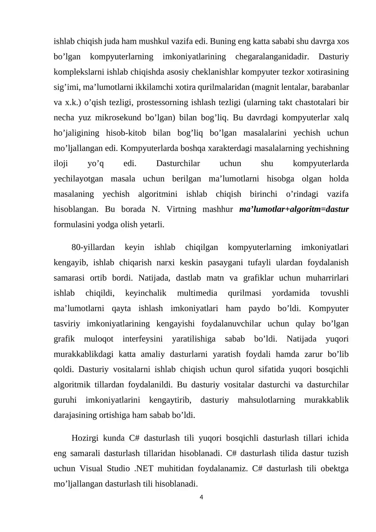 "C# DASTURLASH TILIDA BUDILNIK DASTURINI YARATISH" 4