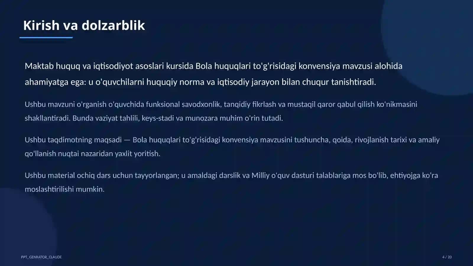 Bola huquqlari to'g'risidagi konvensiya (9-sinf) 4