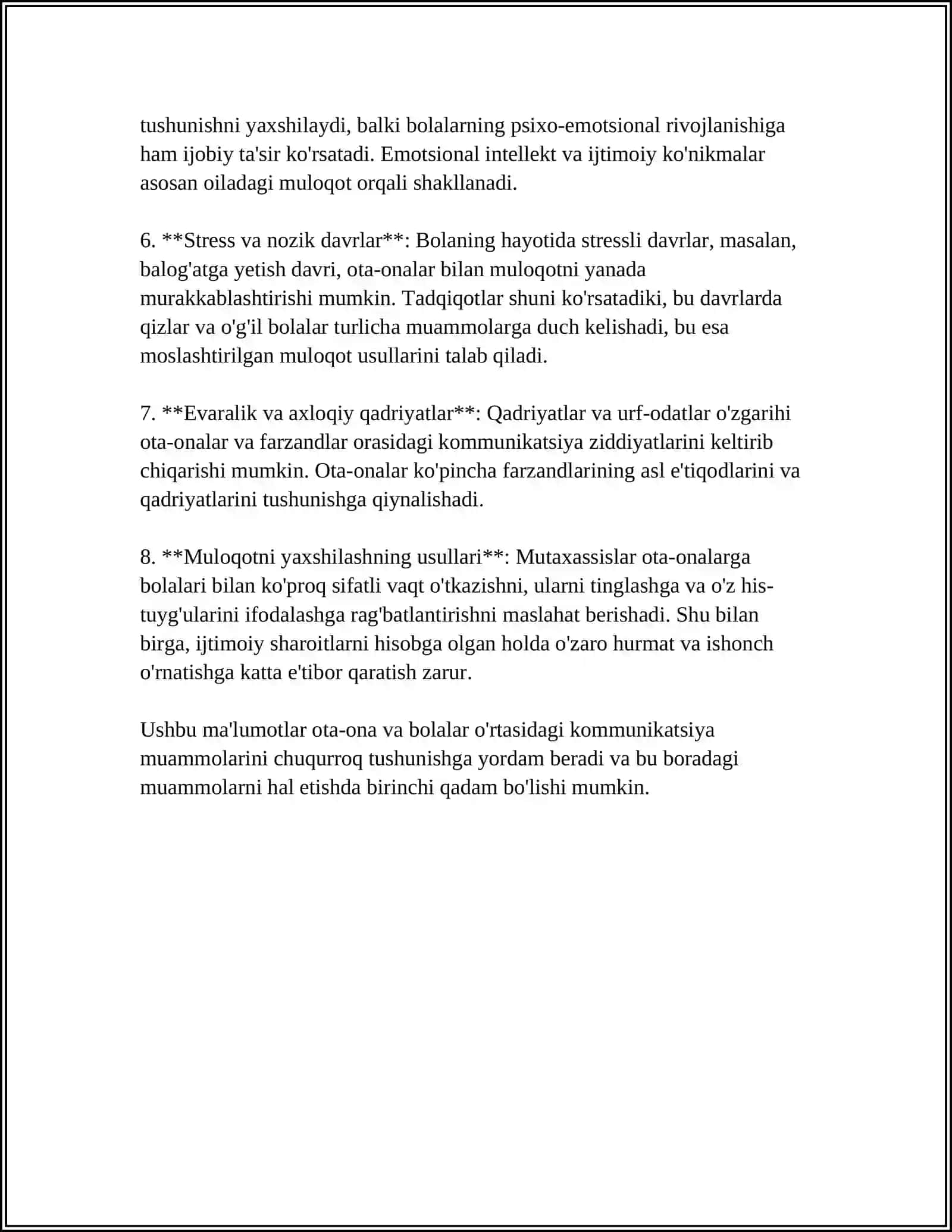 OTA ONA VA FARZAND OʻRTASIDAGI MUNOSABATLAR PSIXOKORREKSIYASI 4