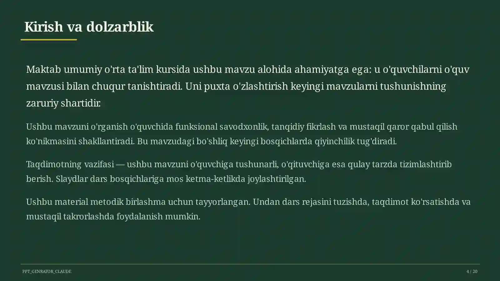 Universal ta'lim dizayni (UDL): har bir o'quvchi uchun mos dars loyihalash 4