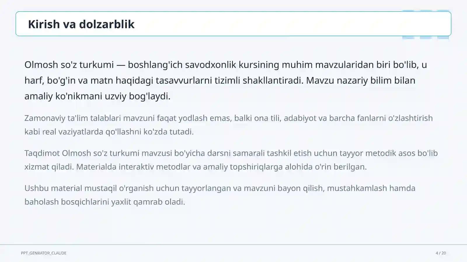Olmosh so'z turkumi (4-sinf) 4