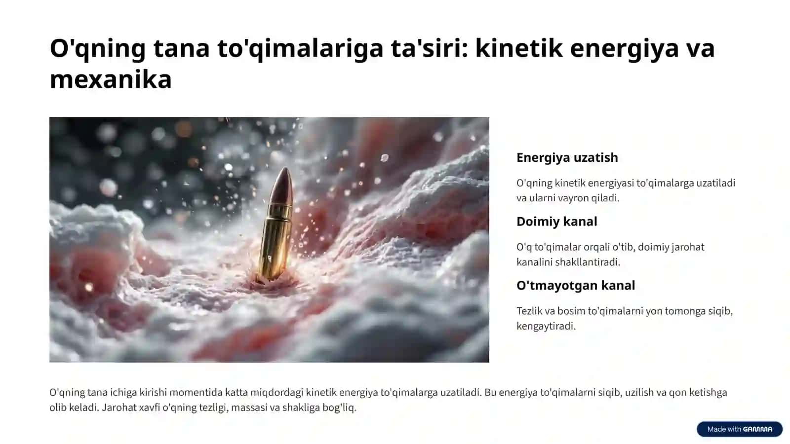 O'q otar qurollardan jarohatlanish mexanizmi 4