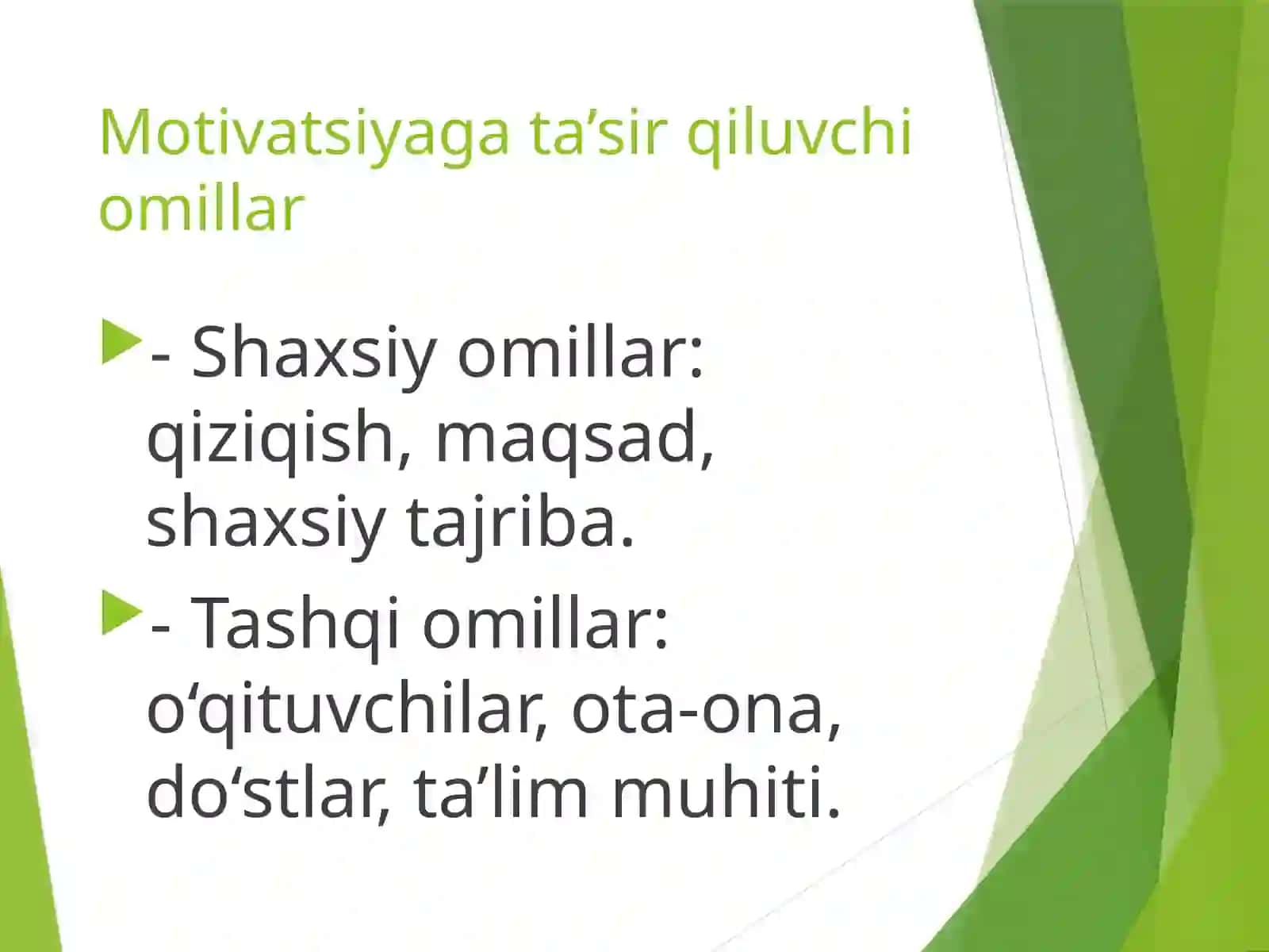 Ta’lim Motivatsiyasi va Uni Boshqarish Muammosi 4