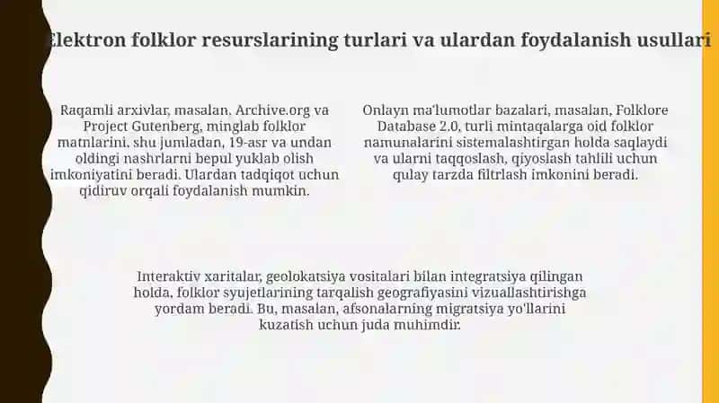 Folklor matnlarini tahlil qilishda elektron resurslar va multimedia materiallaridan foydalanish 4