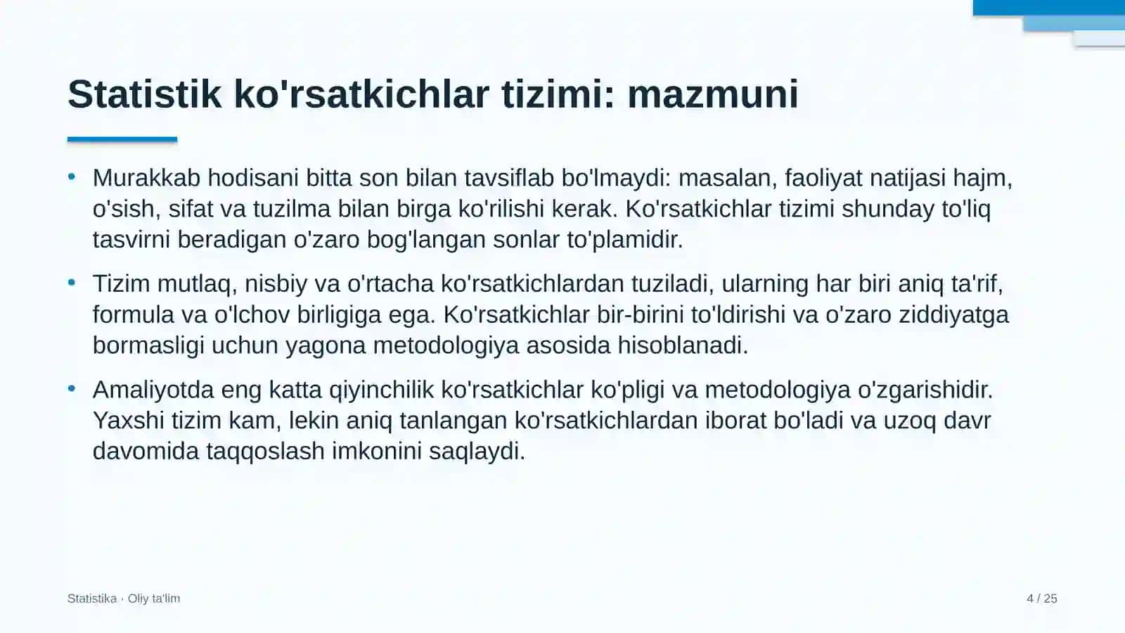 robototexnikada statistik ko'rsatkichlar tizimi 9903 4