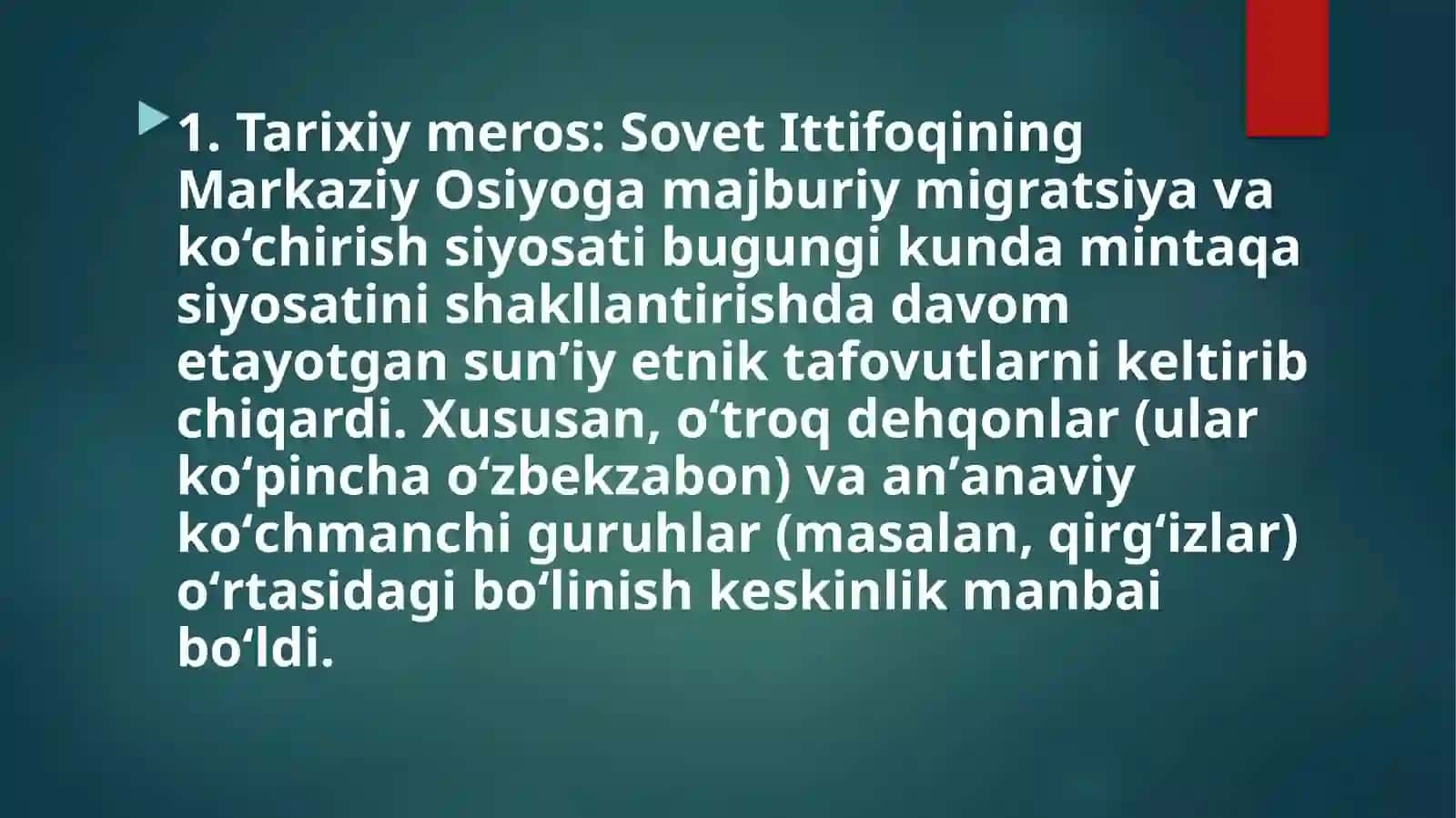 Markaziy Osiyodagi mintaqaviy muammolar tahlili 4