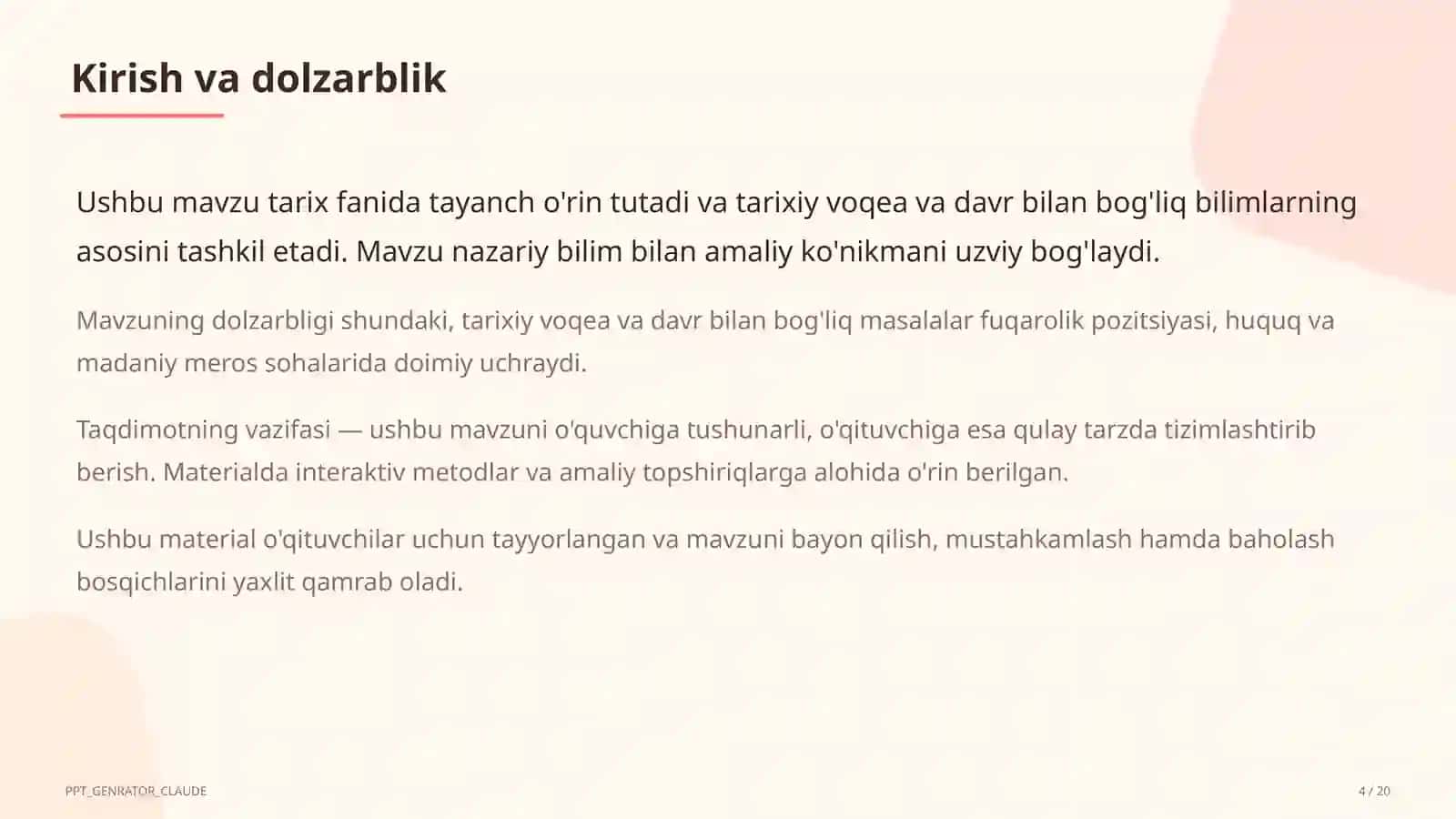 Mustaqil O'zbekistonning davlat ramzlari va Konstitutsiyasi (11-sinf) 4