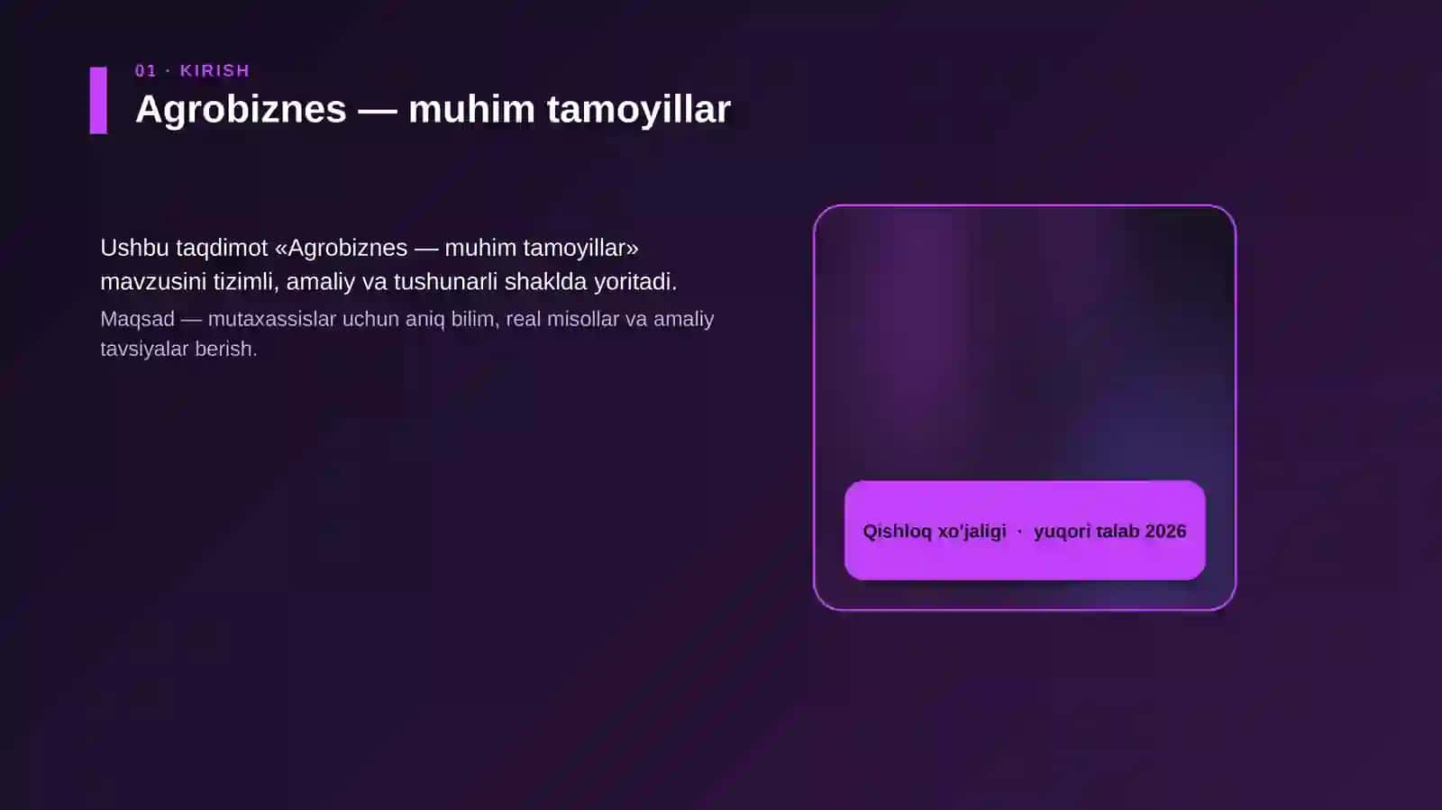 Agrobiznes — muhim tamoyillar 4