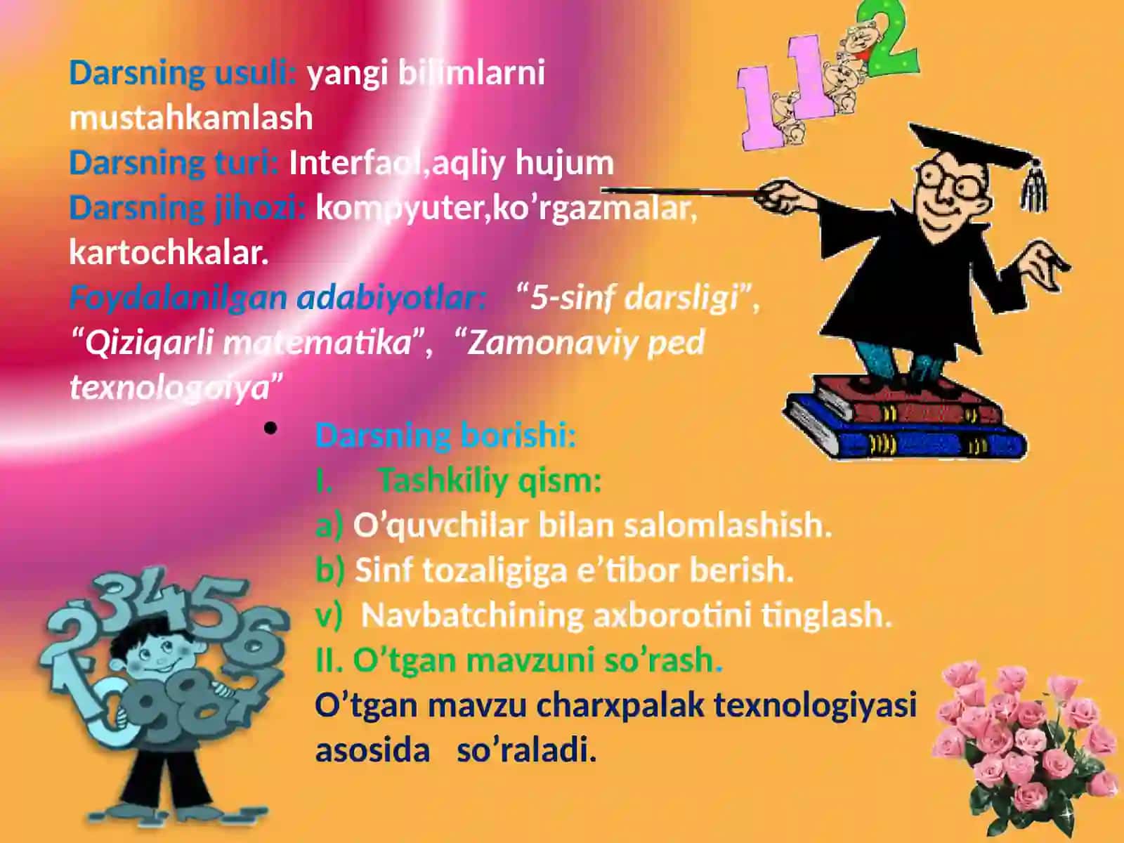 5-sinf Matematika fanidan dars ishlanma. Aralash sonlarni qo'shish va ayirish 4