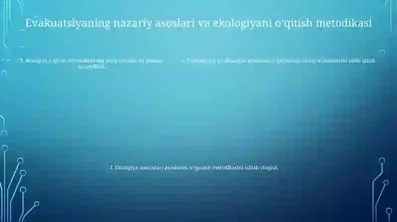 Biologiya (Evakuatsiya Va Ekalogiya Asoslari) Ini OʻQitish Metodikasi Xususiy Masalalari 4