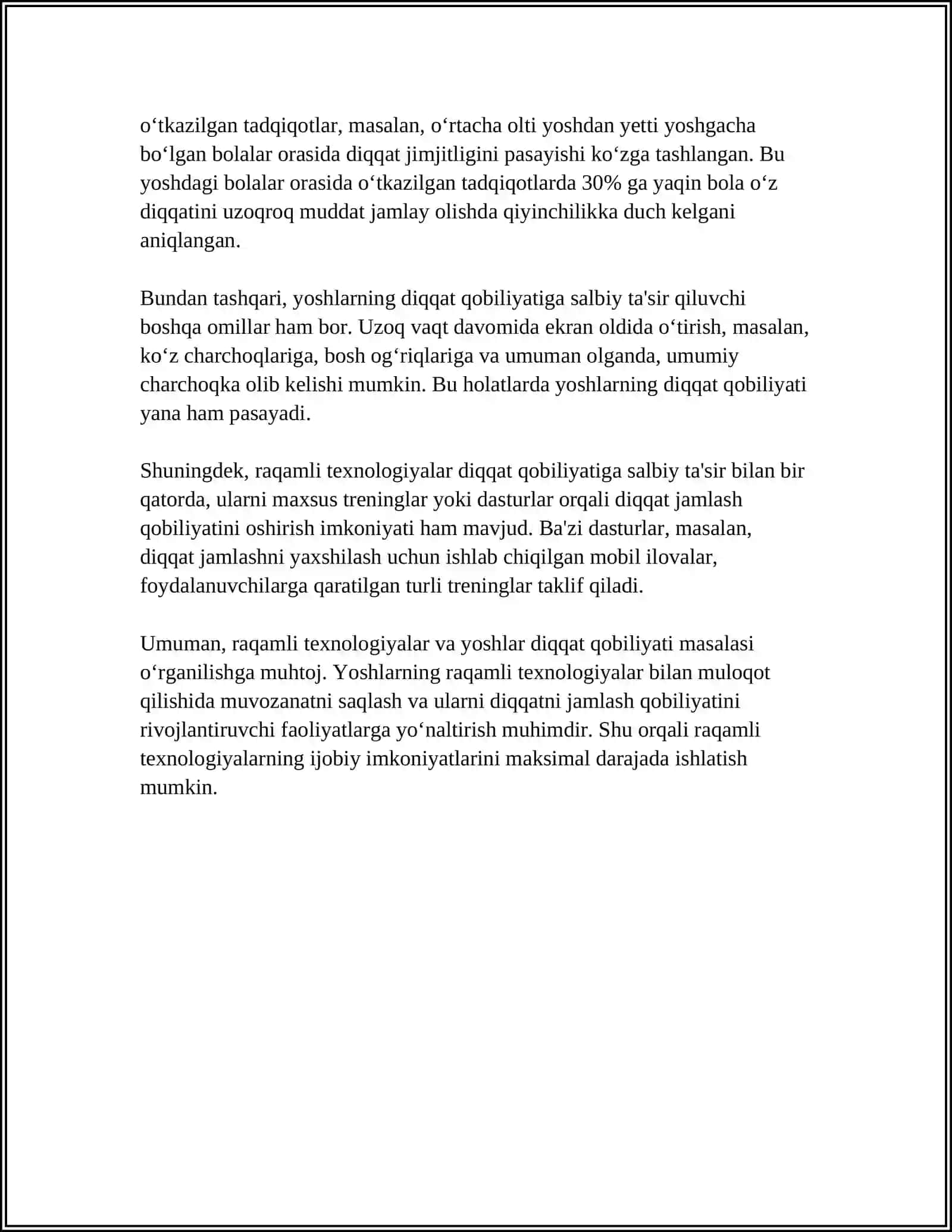 RAQAMLI TEXNOLOGIYALARNING YOSHLAR TAFAKKURIGA TASIRI 4