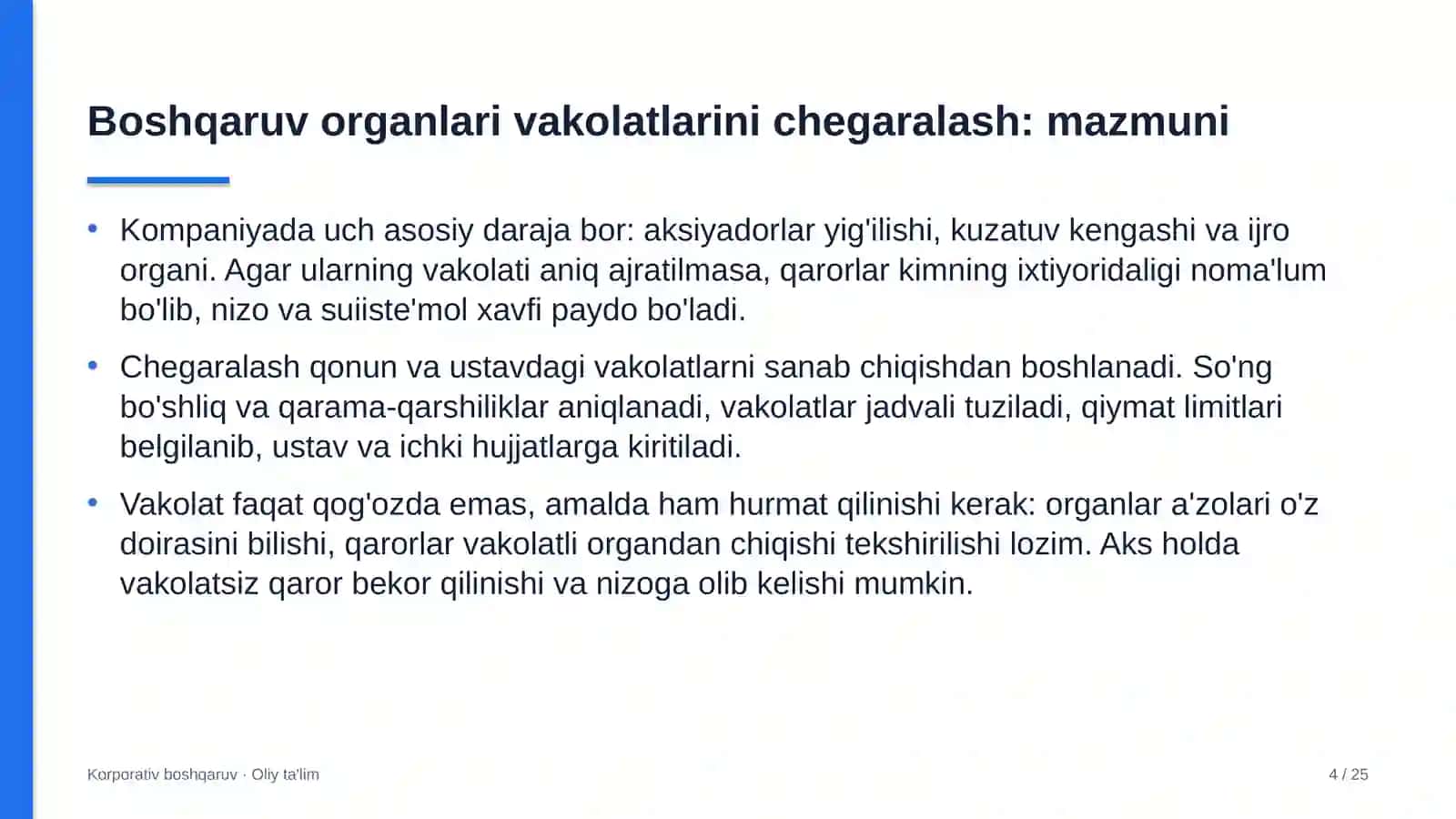 auditorlik tashkilotlarida boshqaruv organlari vakolatlarini chegaralash 8595 4