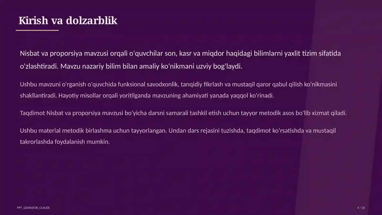 Nisbat va proporsiya (6-sinf) 4