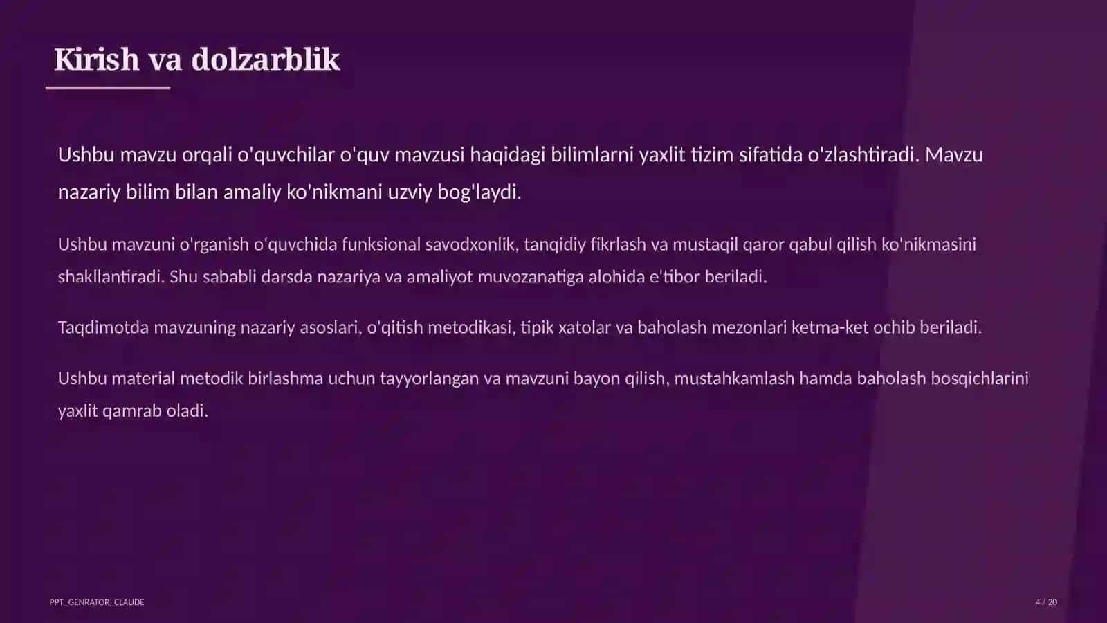 Algebra va geometriyani yagona "Matematika" fani sifatida o'qitish: yangi yondashuv (2026) 4