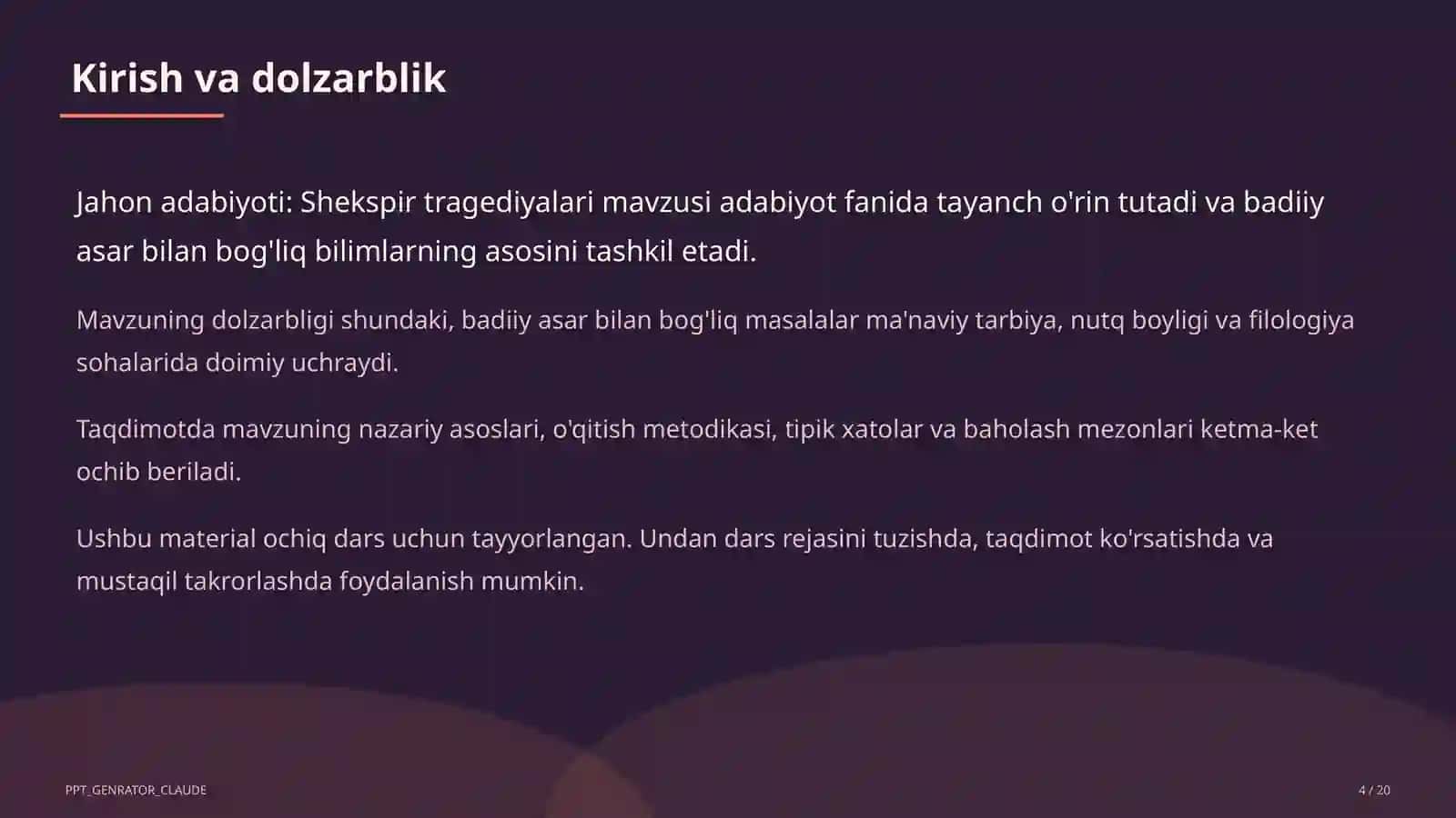 Shekspir tragediyalari (10-sinf) 4