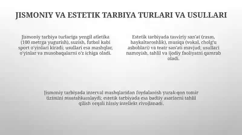 O'quvchilarning jismoniy va estetik tarbiyasi 4