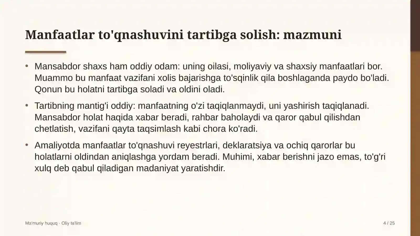 Lalmikor dehqonchilikda manfaatlar to'qnashuvini tartibga solish 4