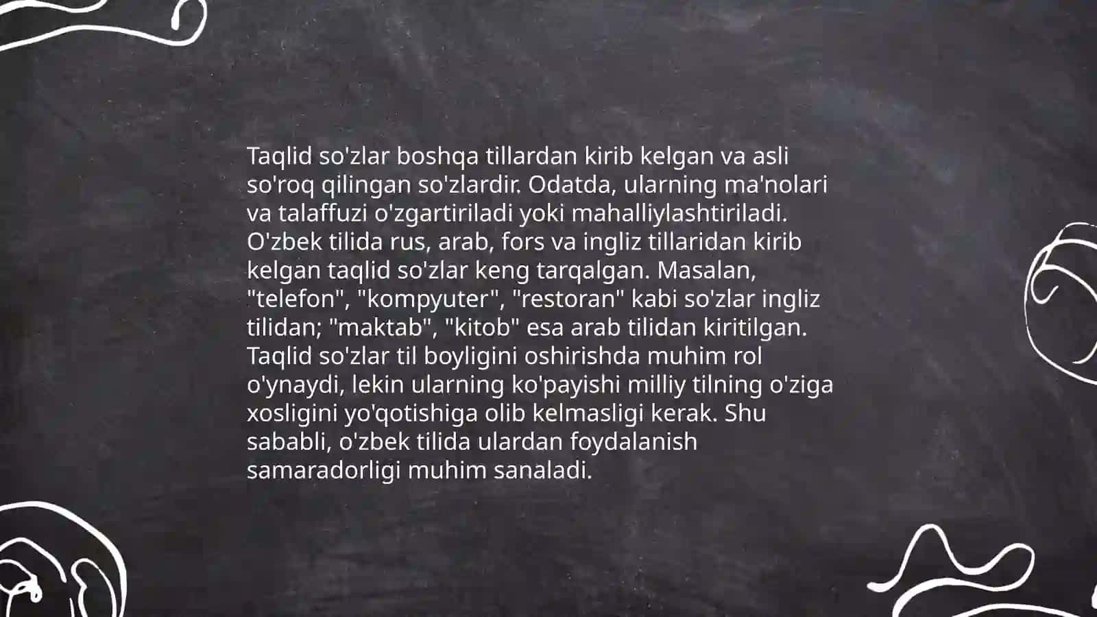 Alohida olingan so'z turkumlari 4