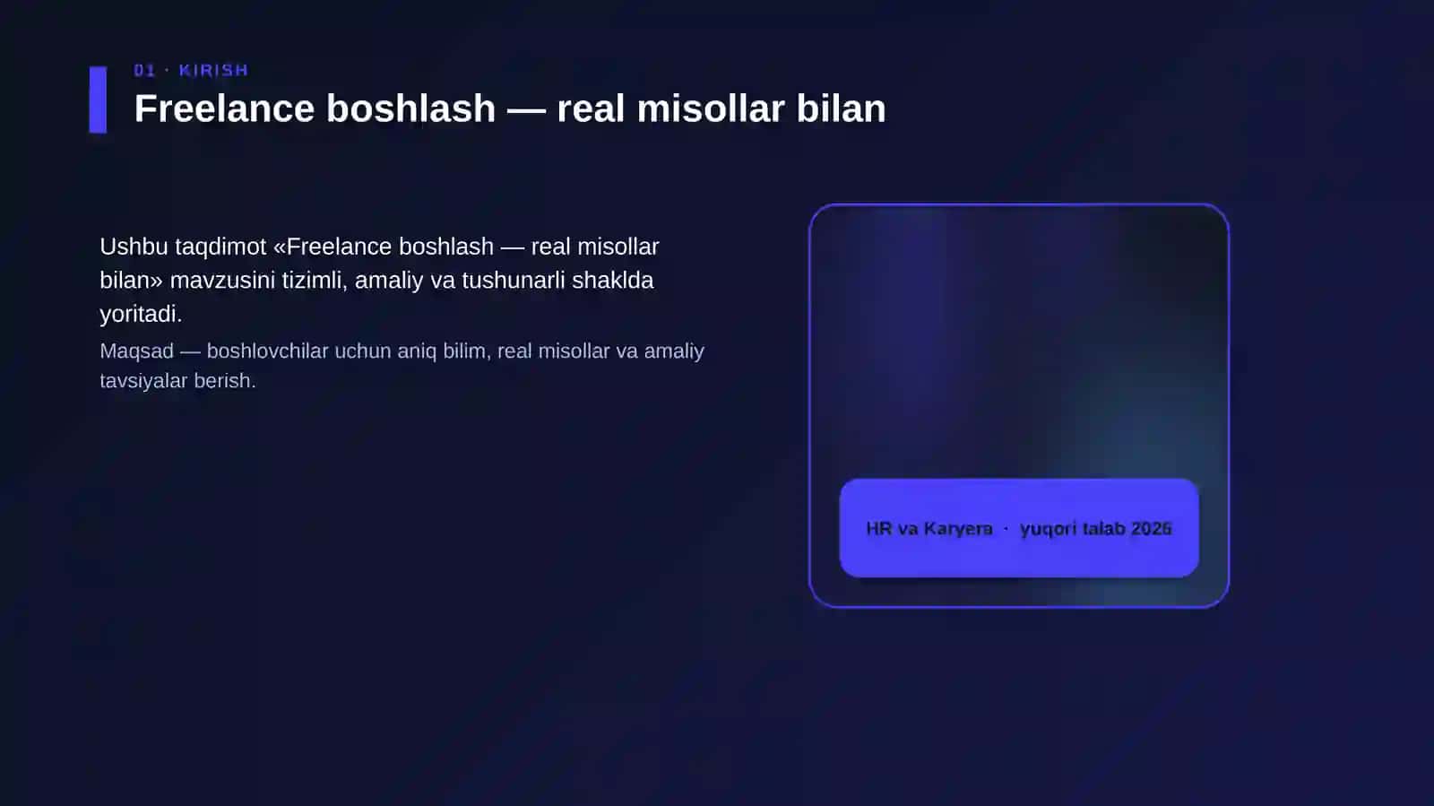 Freelance boshlash — real misollar bilan 4