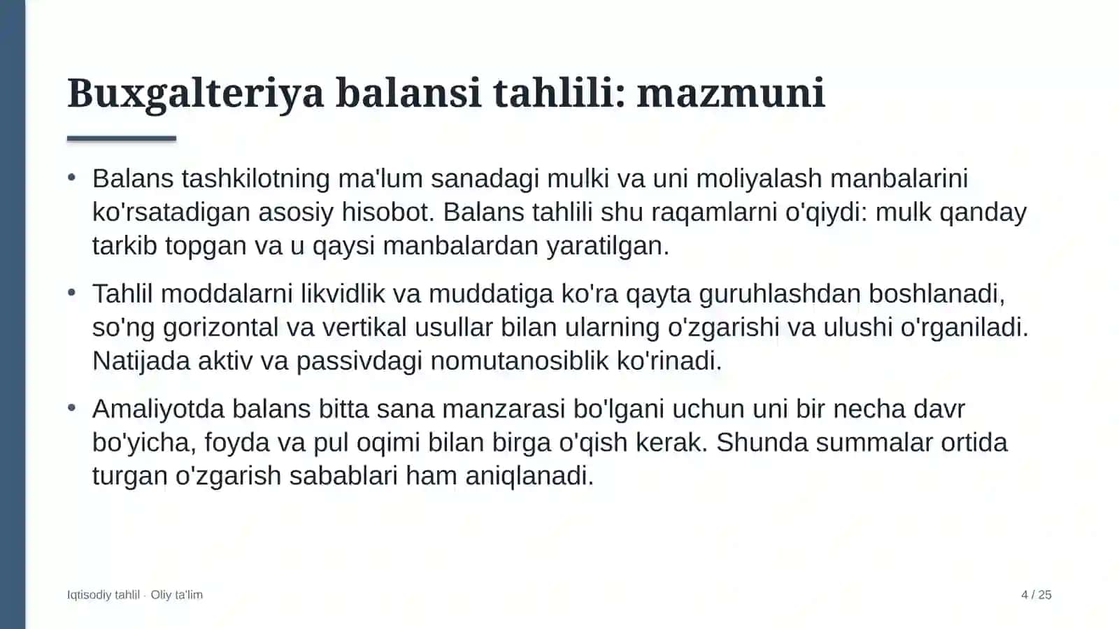Byudjet tashkilotlarida buxgalteriya balansi tahlili 4