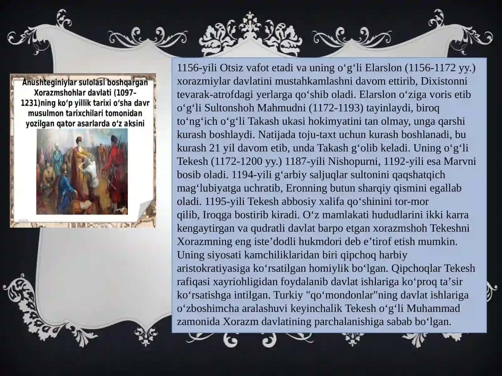 Xorazmshohlar davlay boshqaruvi va ijtimoiy iqtisodiy hayot 4