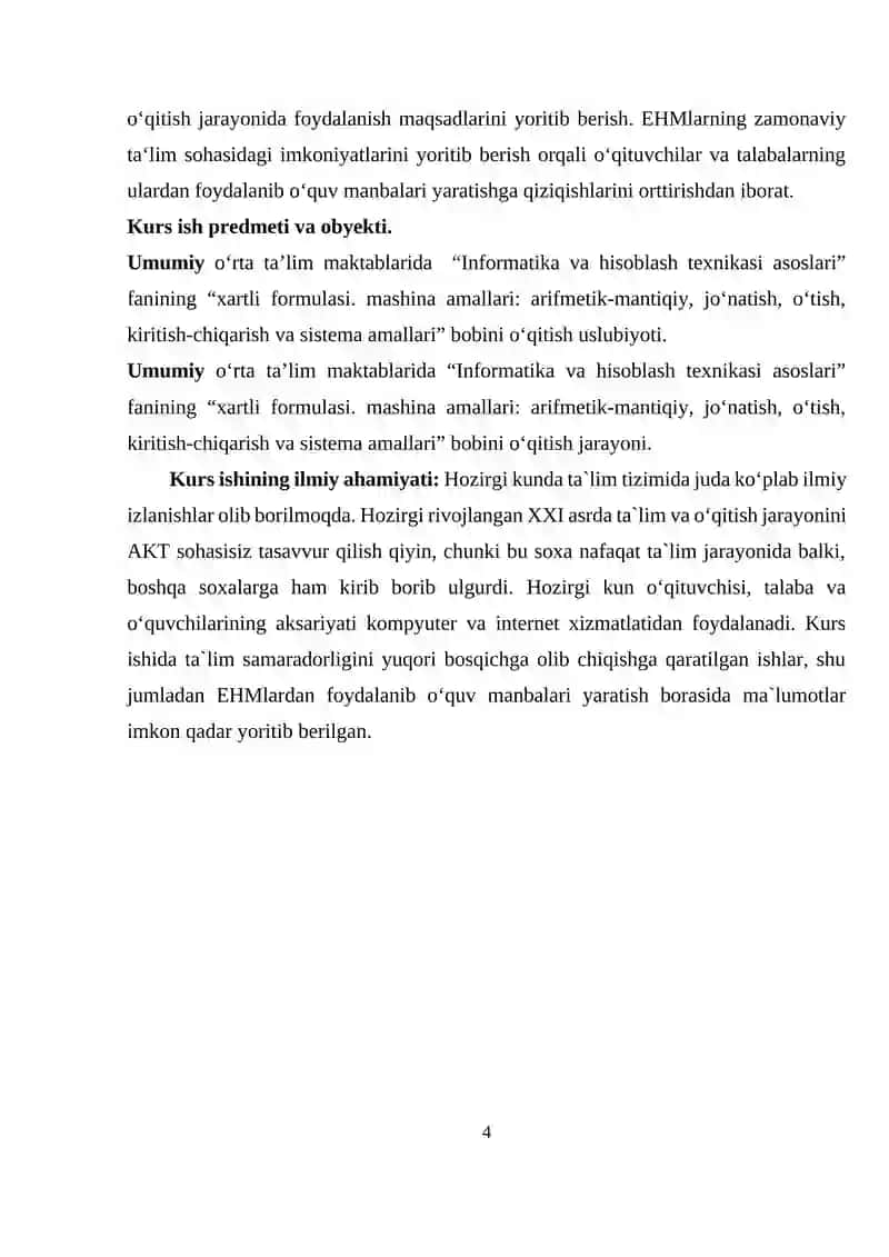 Xartli formulasi. mashina amallari arifmetik-mantiqiy, jo‘natish, o‘tish, kiritish-chiqarish va sistema amallari 4