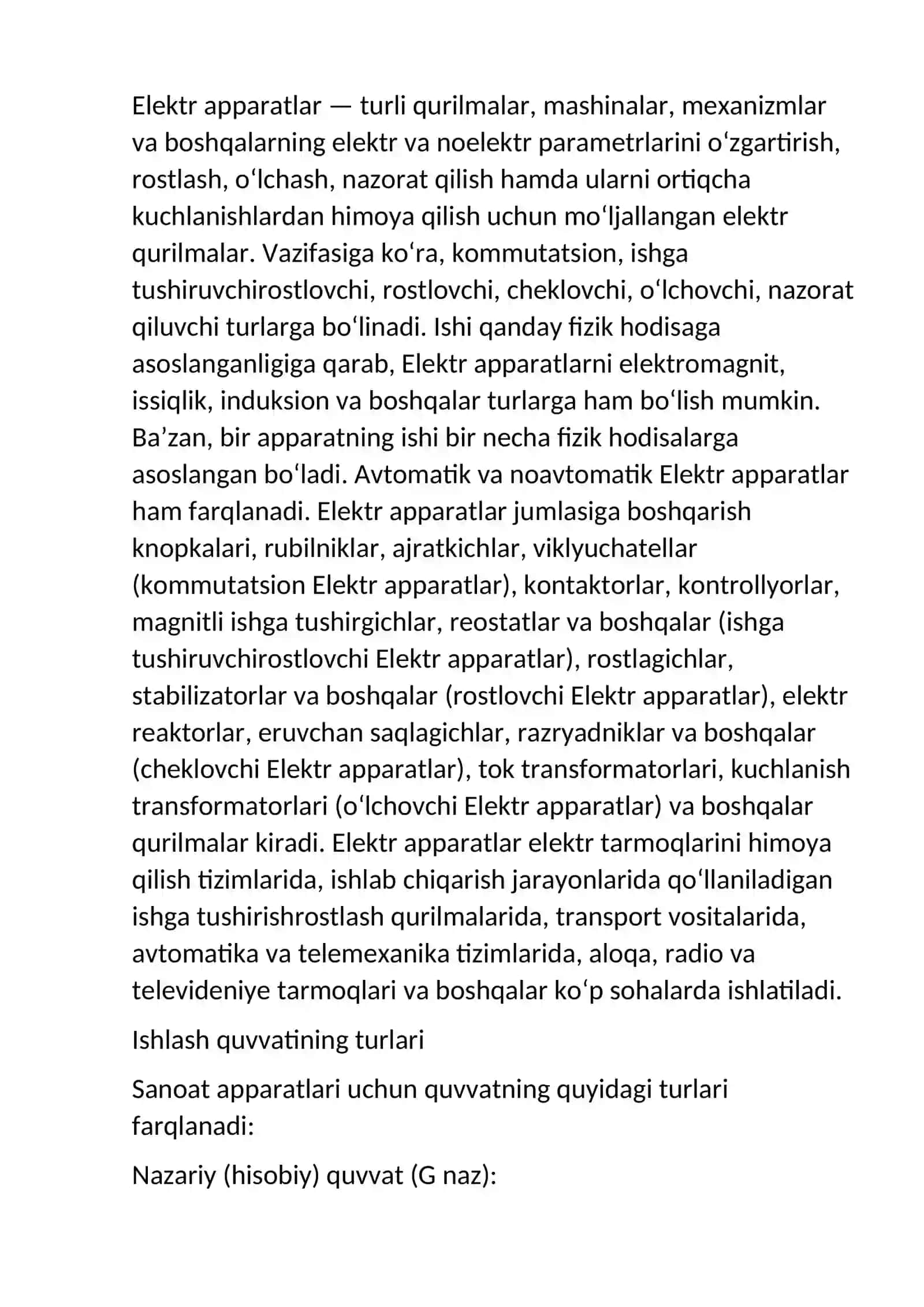 davriy va uzliksiz apparatlar va ularning quvvati 4