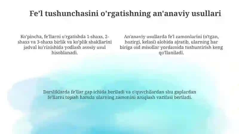 Boshlang‘ich sinflarda fe‘l so‘z turkumini o‘rganishda kreativ metod va usullar 4