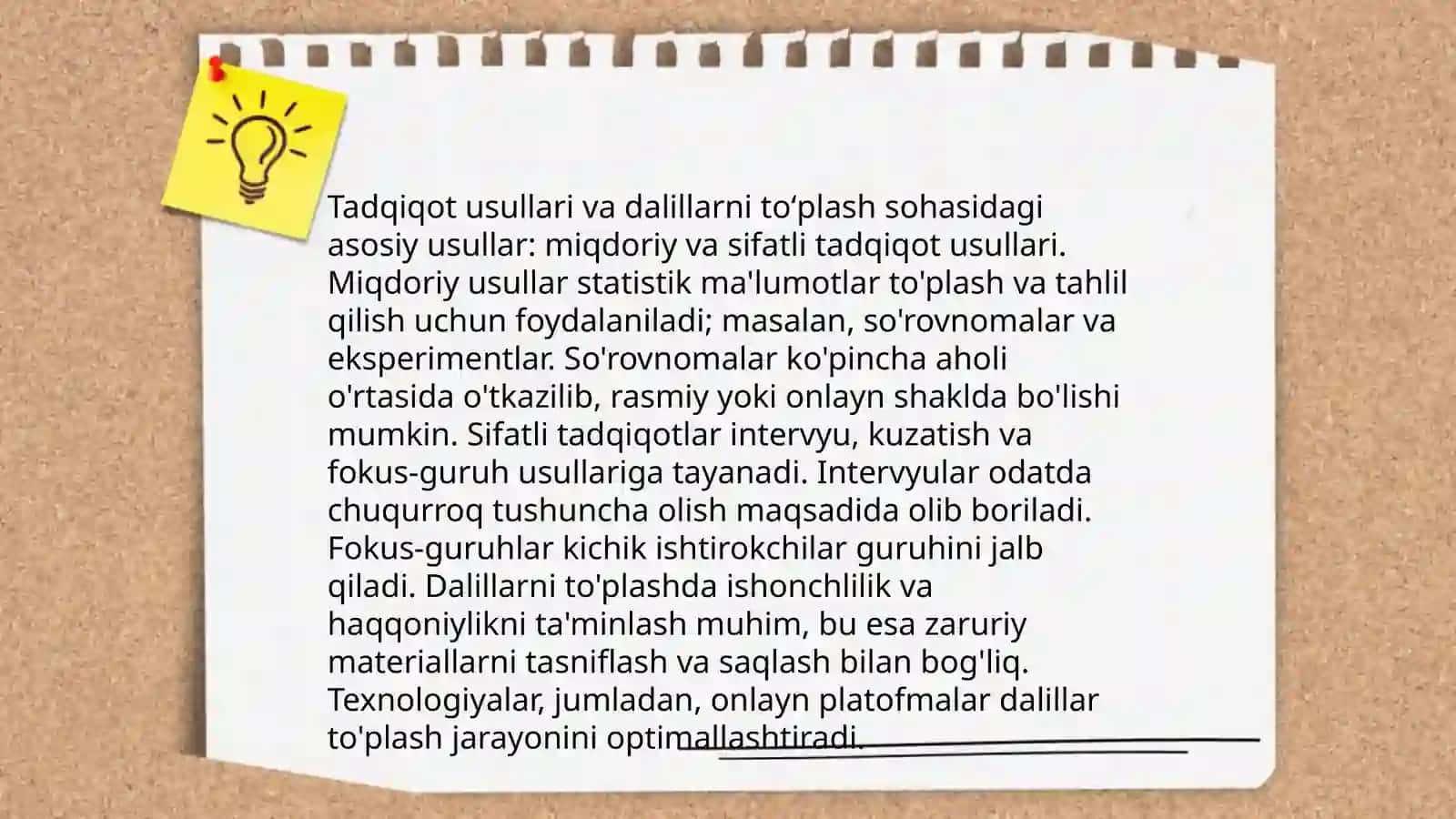 Dalillarni to'plash usullari 4
