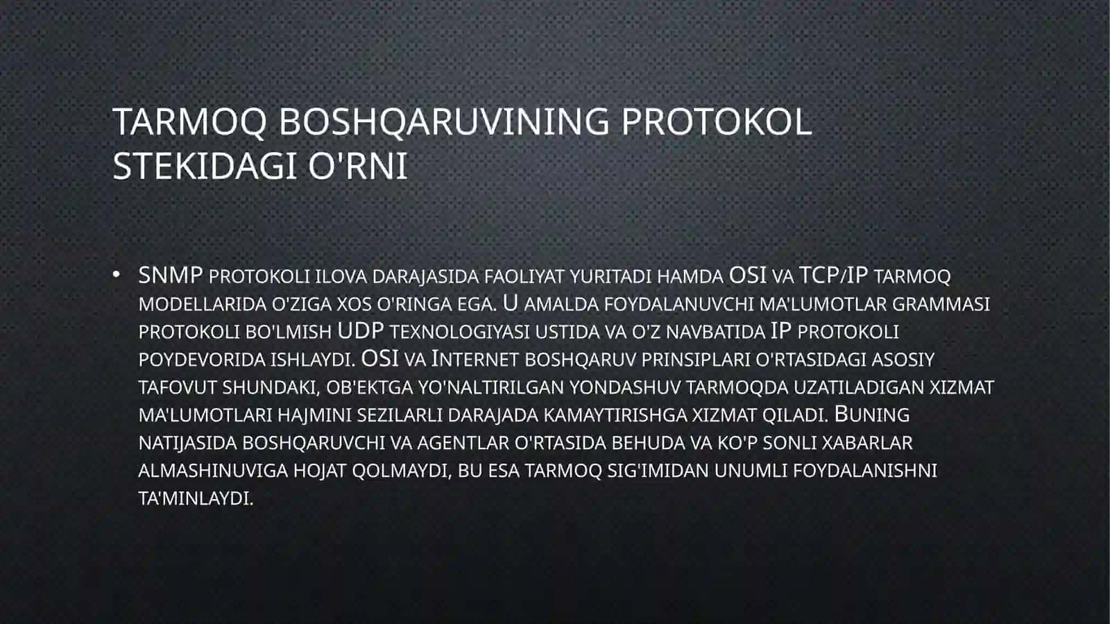 SNMP protokolini immitatsion modelini o’rganish 4
