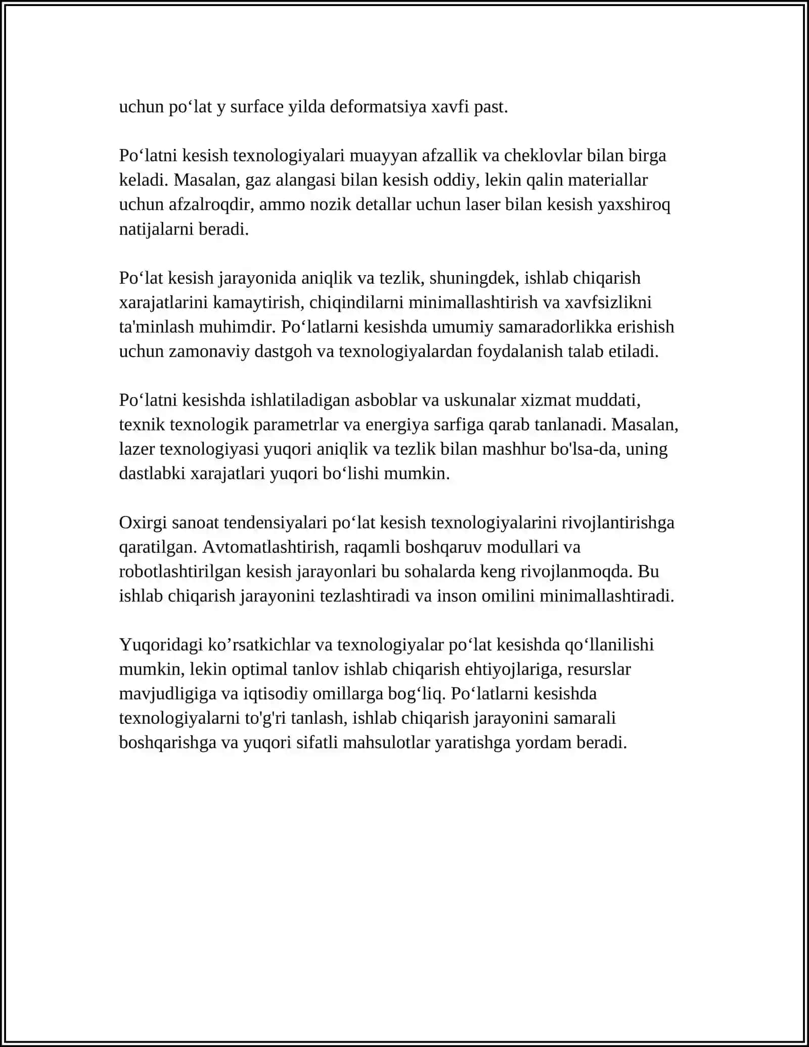 POʻLATLARNI KESISH TEXNALOGIYASINING MOHIYATI 4