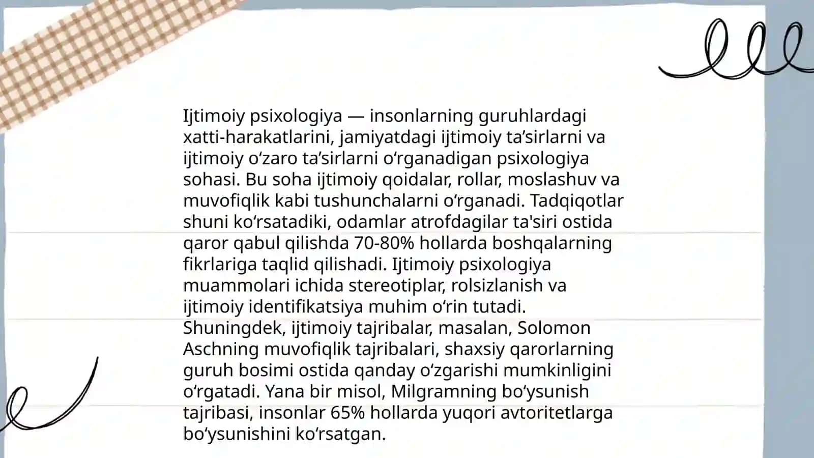 Psixologiya fani tarmoqlari va yo'nalishlari 4
