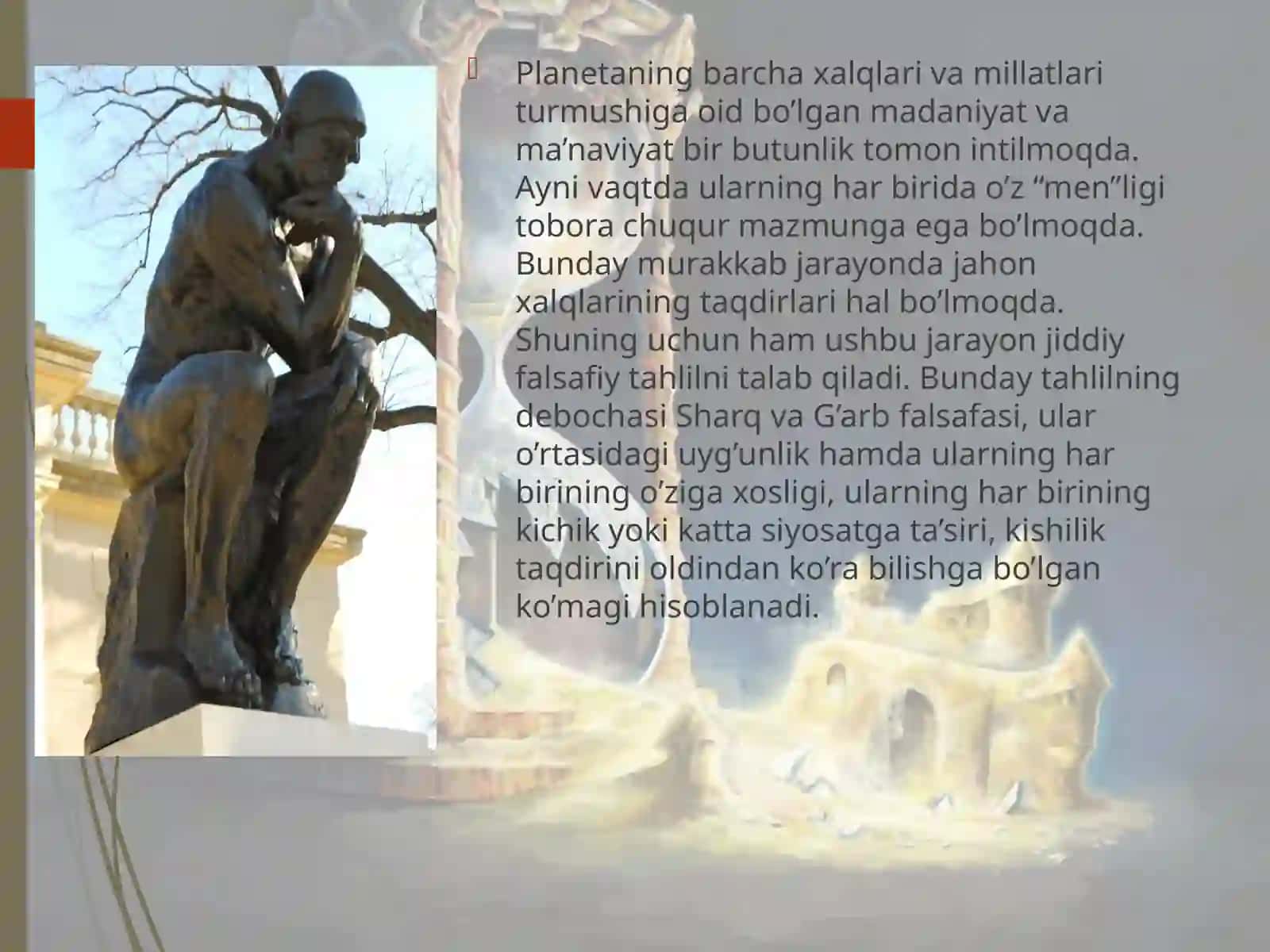 Falsafaning mohiyatiga oid Sharq va G'arb mutaffakkirlari tariflarini tasniflash 4