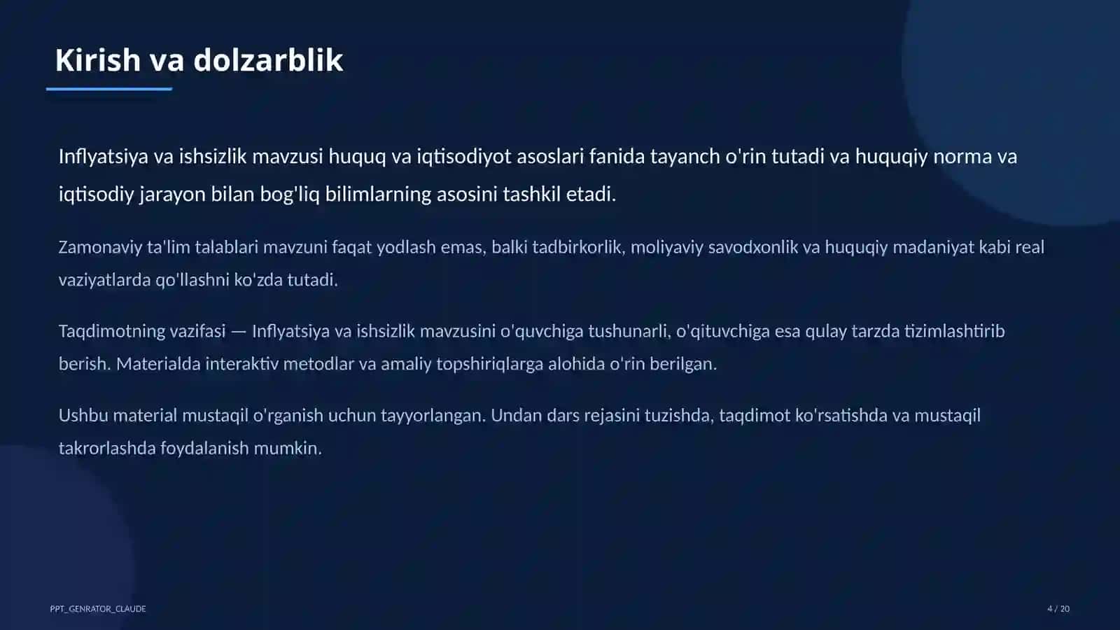 Inflyatsiya va ishsizlik (11-sinf) 4