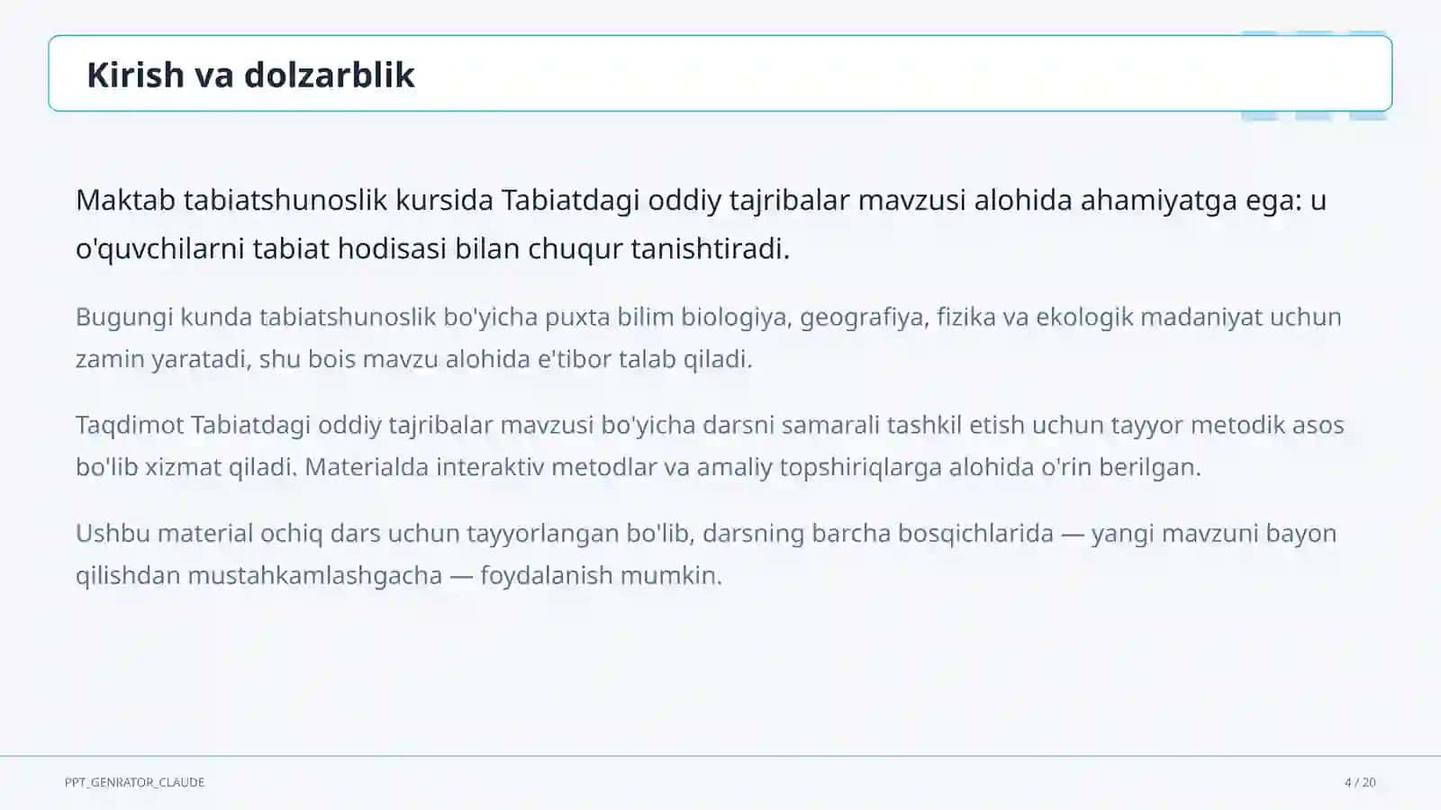 Tabiatdagi oddiy tajribalar (4-sinf) 4