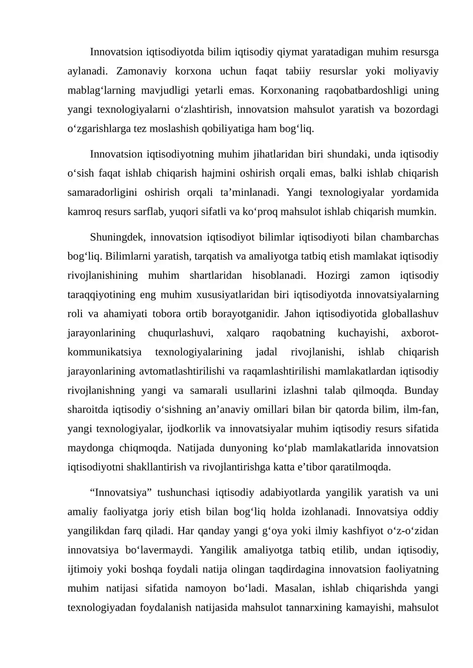 INNOVATSION IQTISODIYOT TUSHUNCHASI VA UNING ASOSIY BELGILARI 4