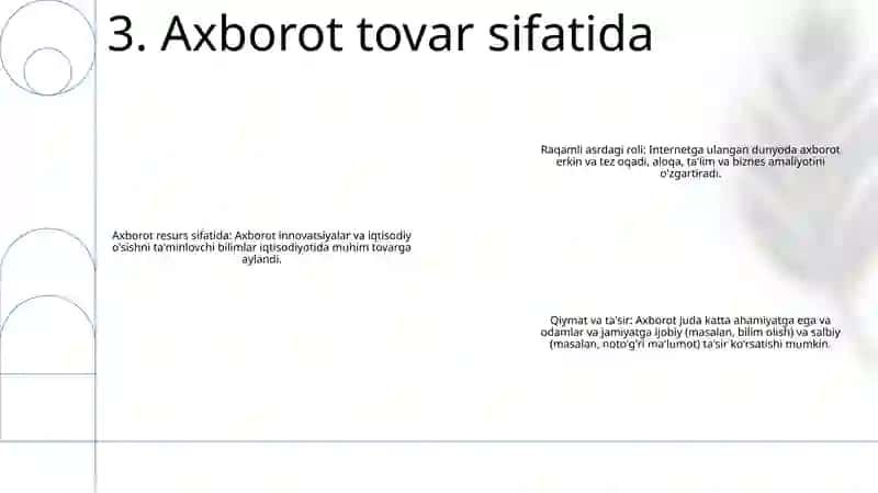 Axborotni Jamiyatda Tutgan O'Rni Va Ahamiyati 4