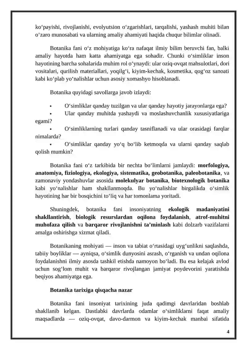 Botanika fanining vazifalari 4
