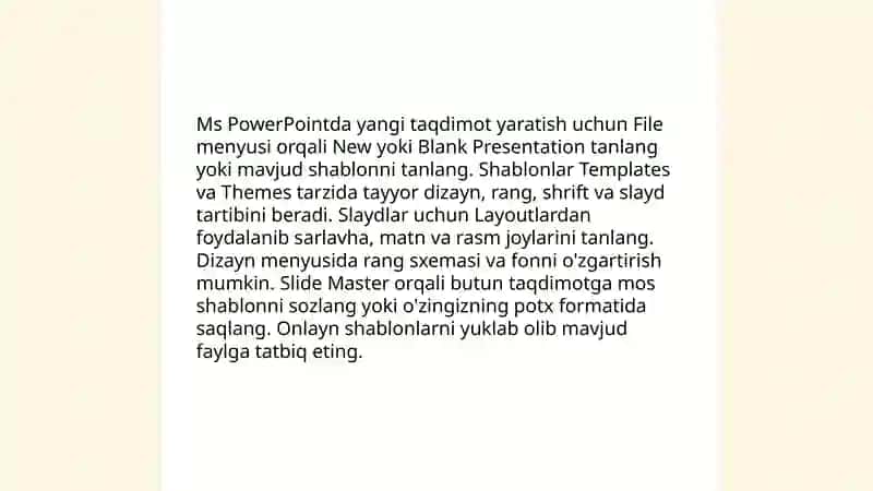 Ms PowerPoint dasturidan foydalanish 4