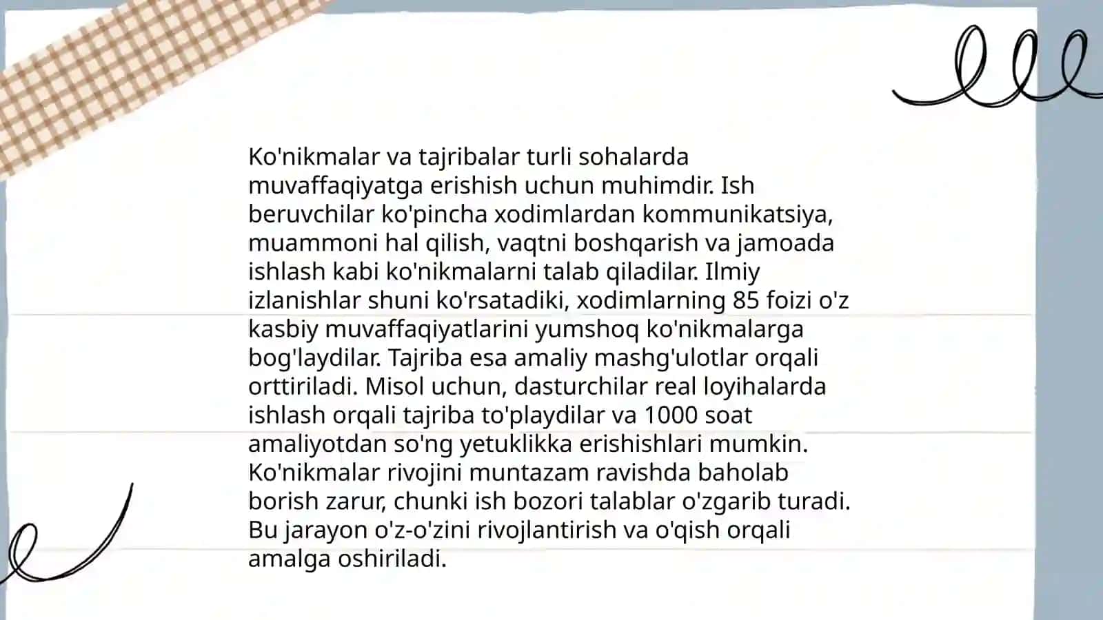 Shaxsning malaka va odatlari 4