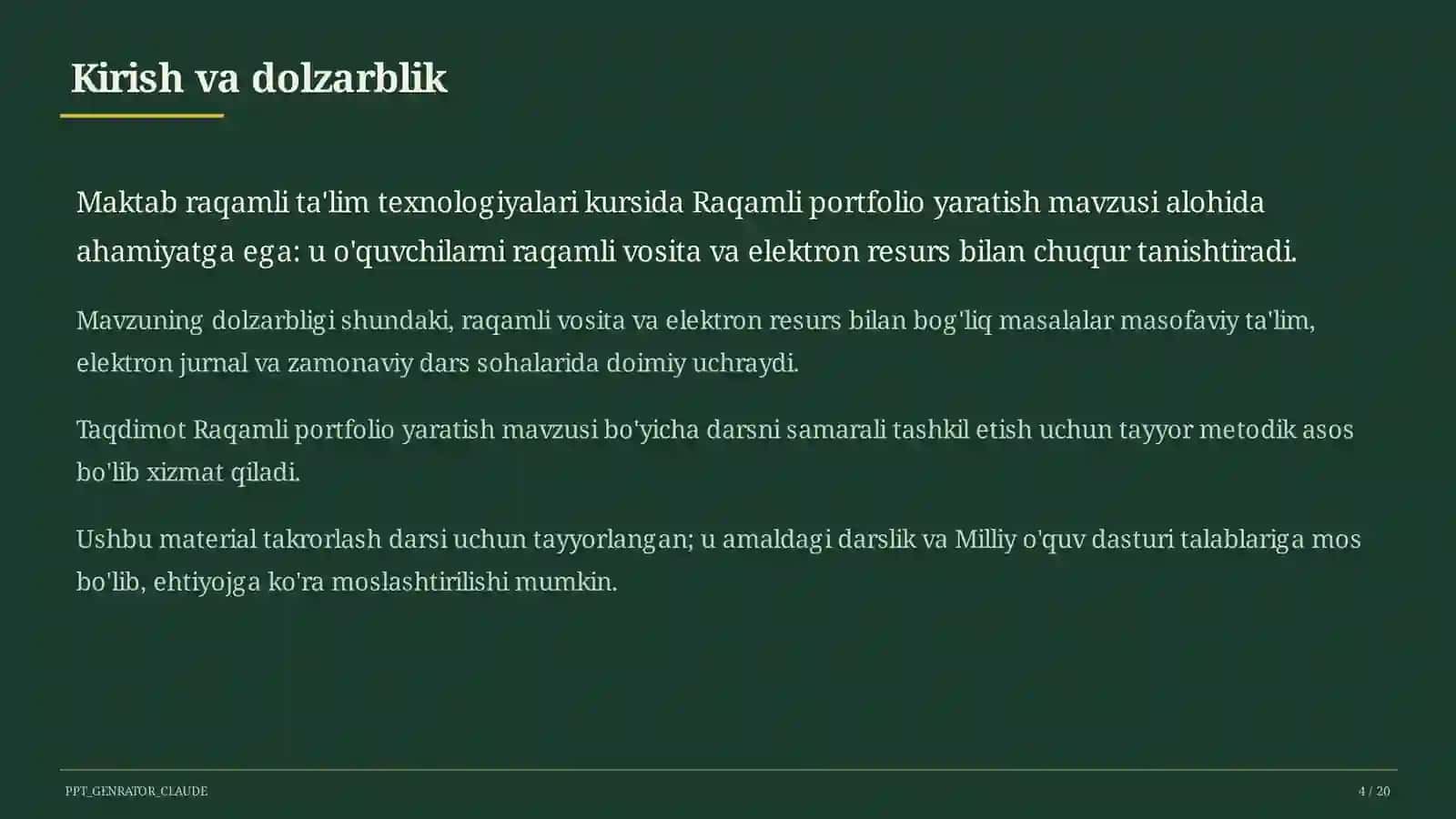 Raqamli portfolio yaratish 4