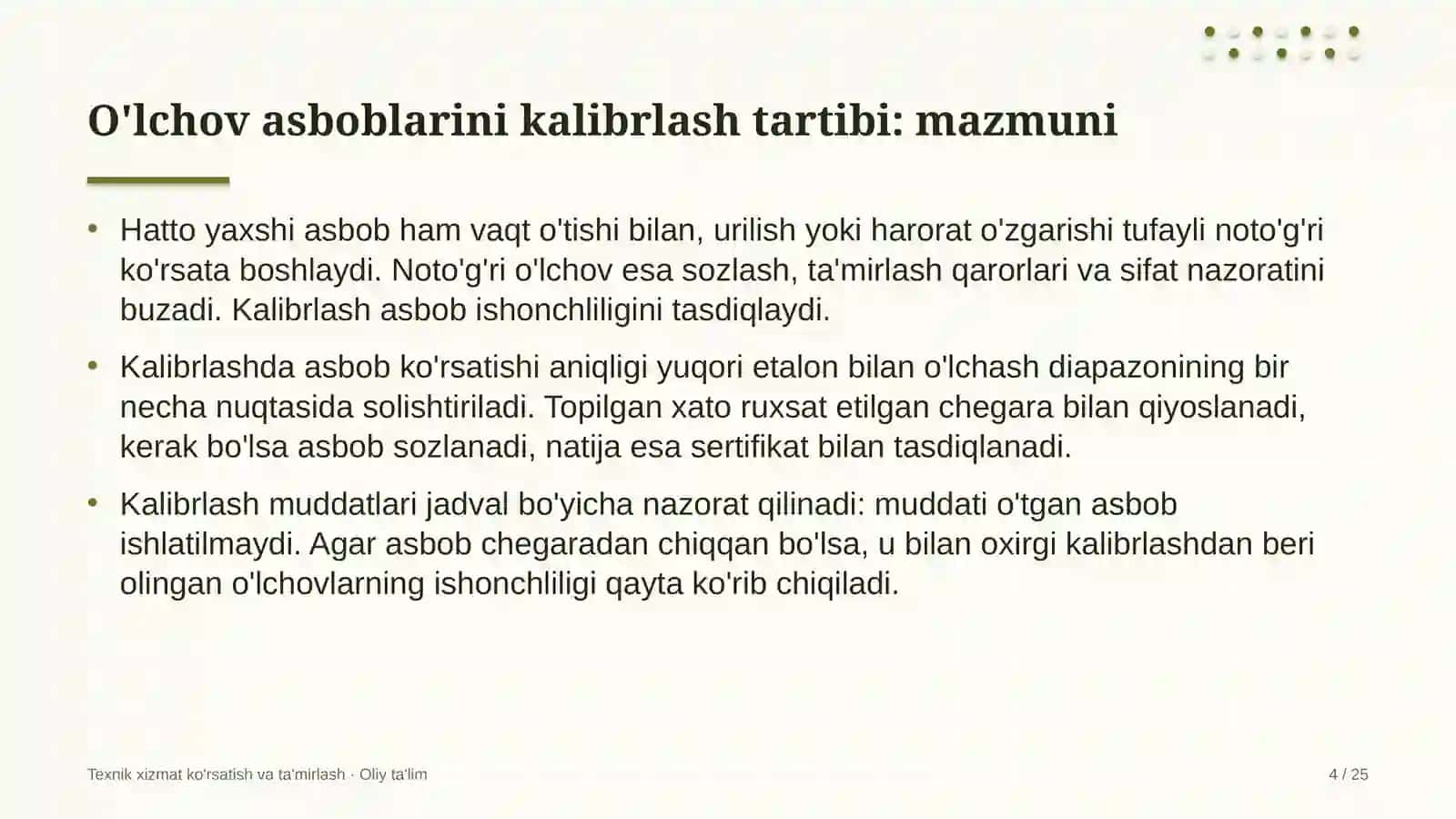 sintetik yoqilg'i ishlab chiqarishda o'lchov asboblarini kalibrlash tartibi 1986 4