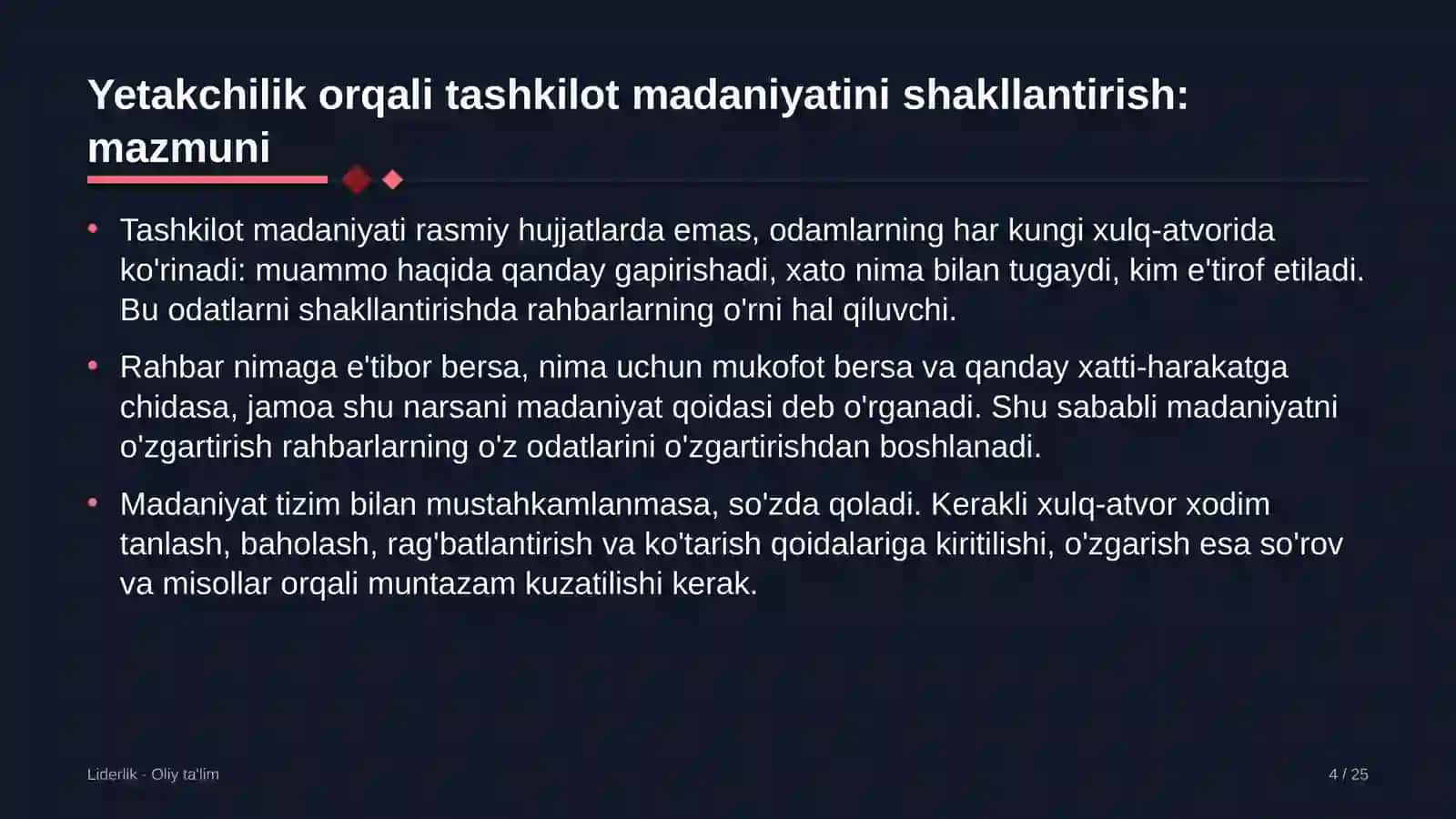 chakana savdoda yetakchilik orqali tashkilot madaniyatini shakllantirish 2321 4