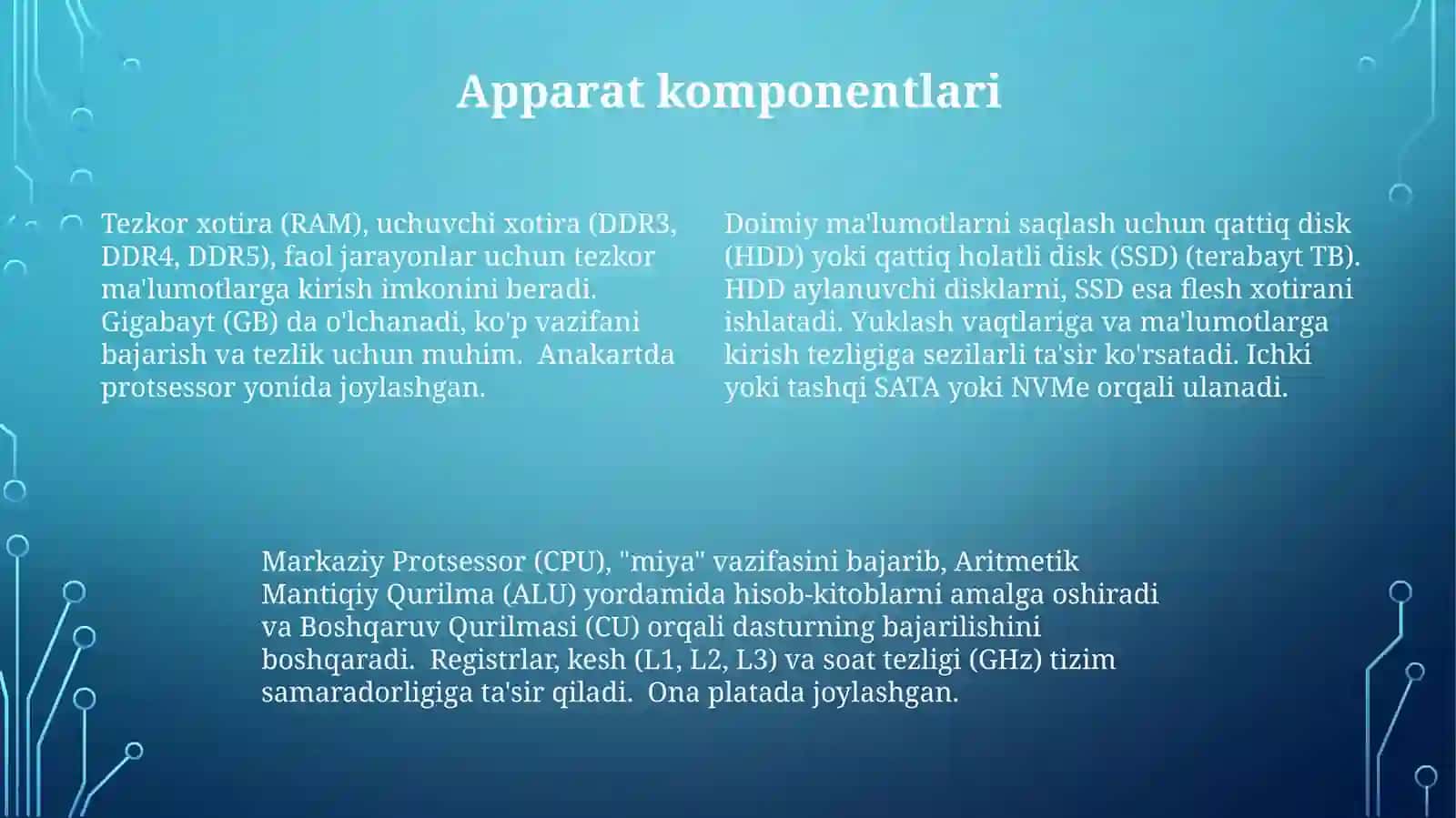 Axborot-kommunikatsiya texnologiyalari (AKT) tarkibiy qismlari 4