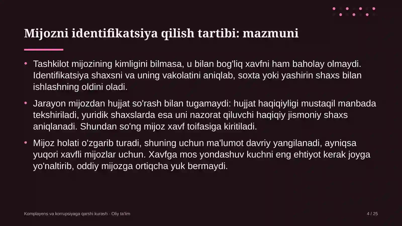 Akusherlik va ginekologiyada mijozni identifikatsiya qilish tartibi 4