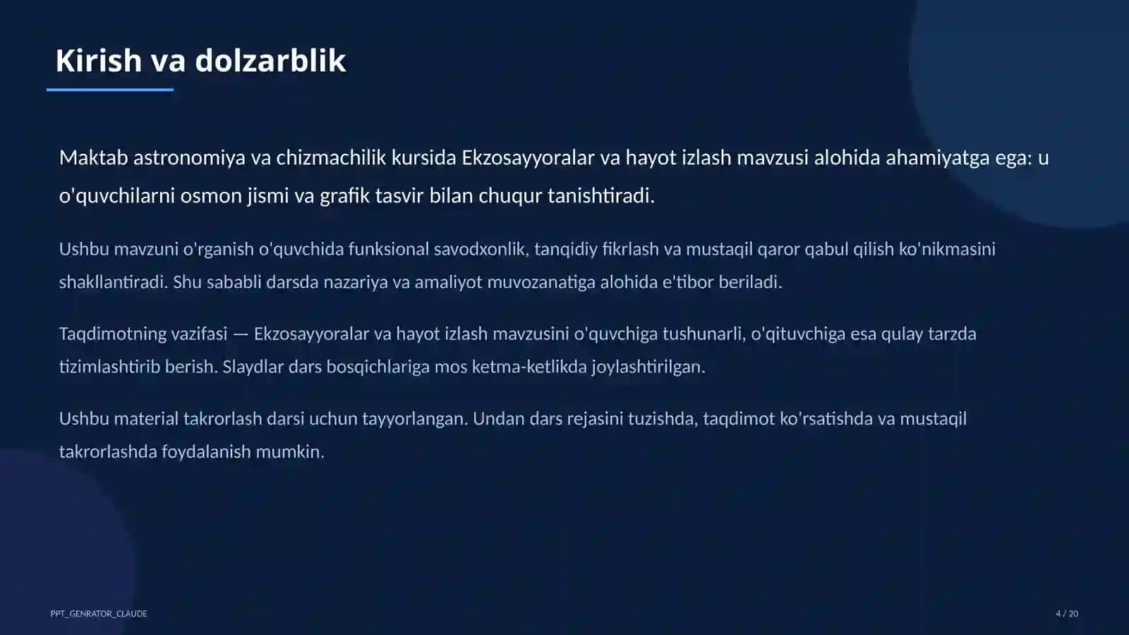 Ekzosayyoralar va hayot izlash (11-sinf) 4